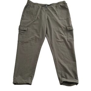 J. Jill Cargo Jogger Pants Sz L Olive Green Pull On Comfort Lightweight Everyday